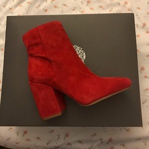 Vince Camuto red bootie